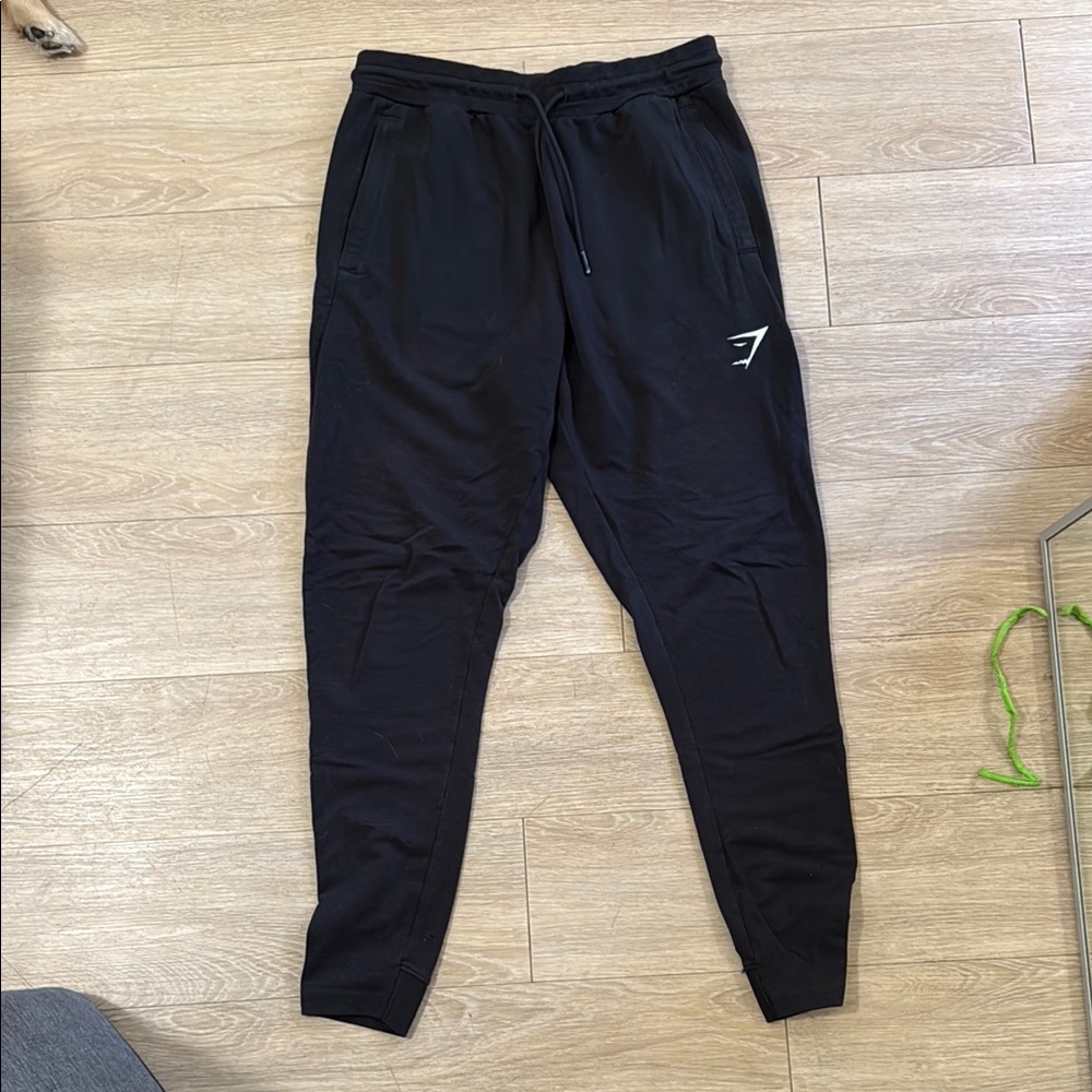 Gymshark Black Sweatpants with Tapered Leg and Elastic Waistband